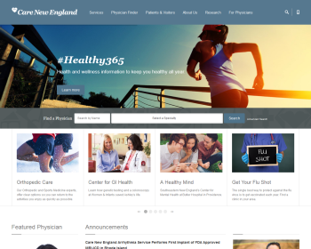 Care New England Health System Web page