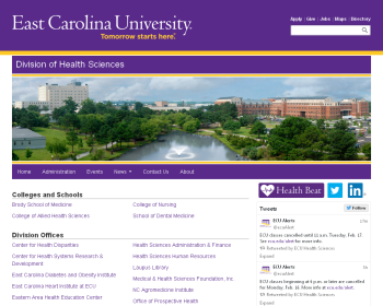 East Carolina University Web page