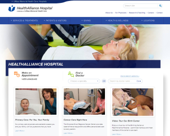 HealthAlliance Hospital Web page
