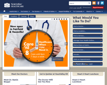 NorthBay Healthcare System Web page