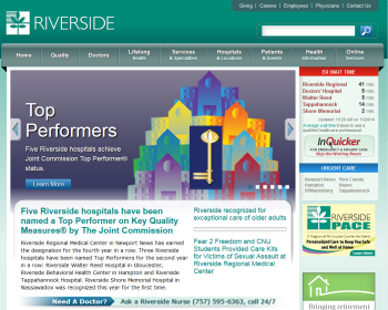 Riverside Health System Web page
