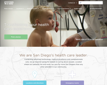 Sharp HealthCare Web page