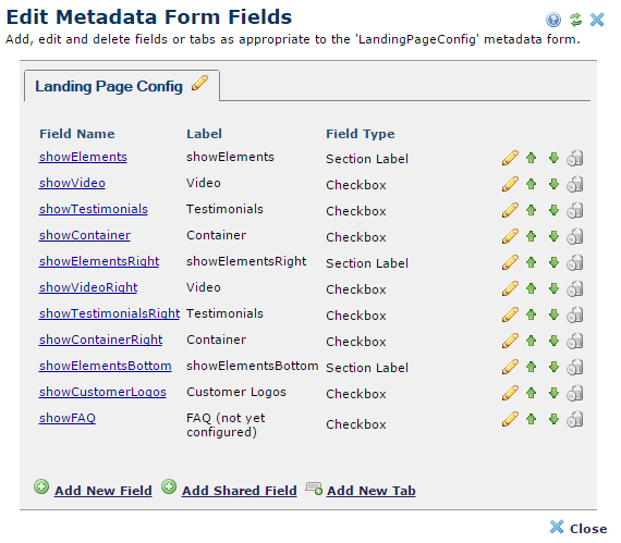 Metadata form builder