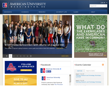 American University Web page