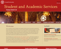 Cornell University Student and Academic Services Home Page
