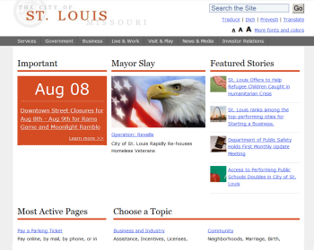 City of St. Louis, Missouri Web page