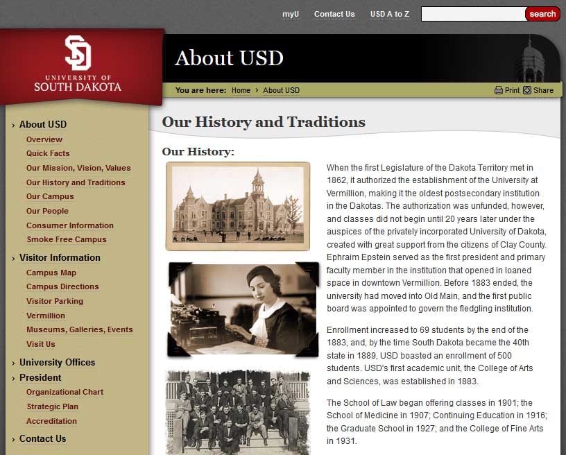 university-of-south-dakota-website-page-1