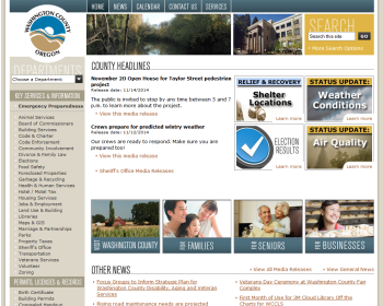 Washington County, Oregon Web page