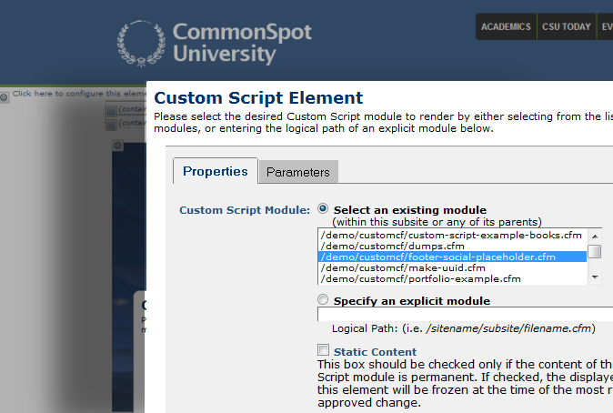 Custom Script Element