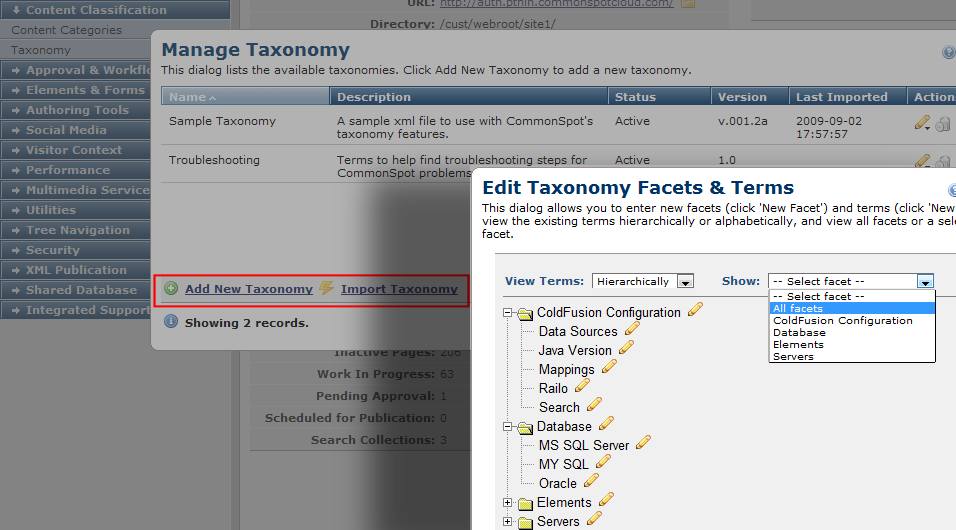 Manage Taxonomy