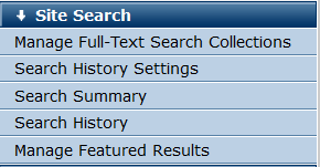 Site Search section in Site Administration