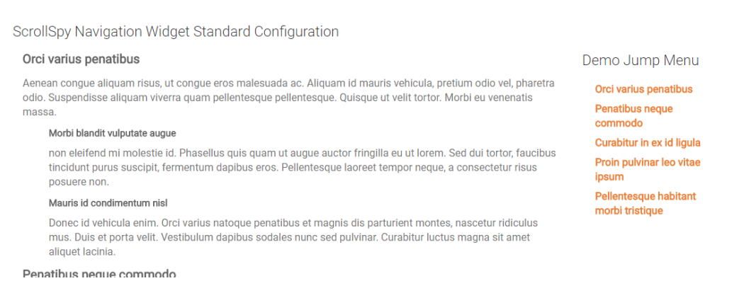 ScrollSpy Navigation Widget - Initial ScrollSpy Navigation Widget - Initial